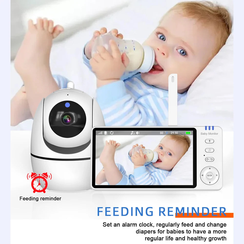5.0 Inch Video Baby Monitor with Pan Tilt Camera Wireless Two Way Audio Night Vision Security Babysitter 